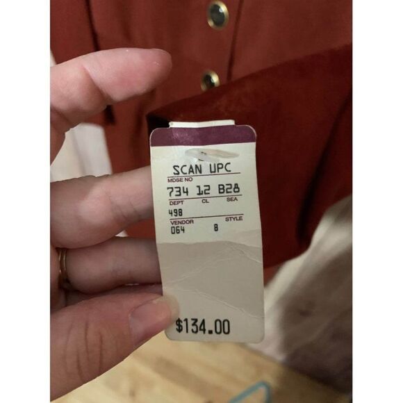 NWT Donna Morgan Brick Red Button Down Dress Sz. 4 - Picture 5 of 9